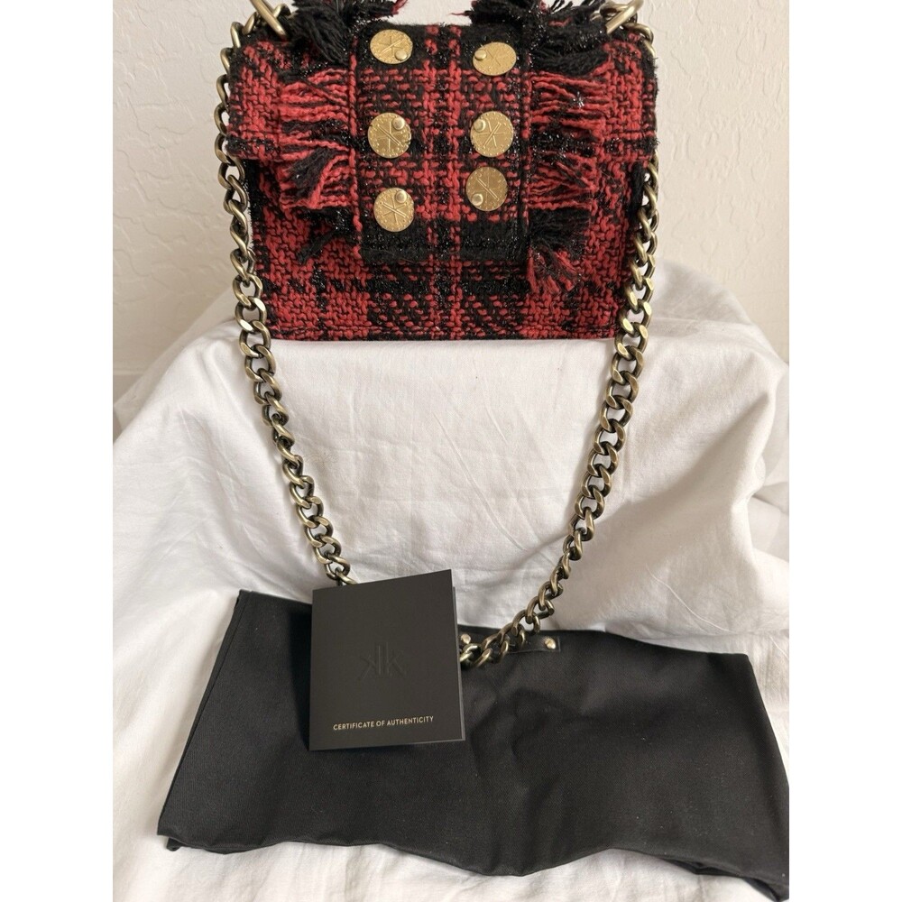 Kooreloo The New Yorker Petite Bag Red Tweed Crossbody Top Handle NEW - Picture 12 of 14